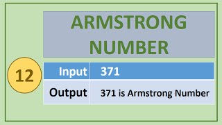 12. C Programs : ARMSTRONG NUMBER