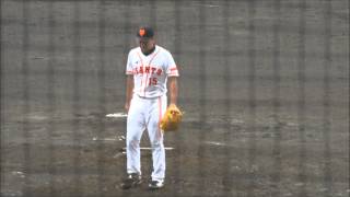 2014/06/24 巨人 澤村拓一 楽天 三好に雷雨の中被弾、そして試合中止へ