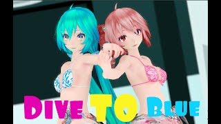 【MMD】Dive to Blue (Miku, Teto) |1080p|