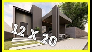 PLANO DE CASA 12 X 20 #arquitectura #planosdecasas #fachadasdecasas #design #sobrado