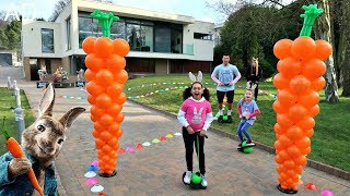 Peter Rabbit Pogo Stick Challenge - Losers Eat Raw Carrots