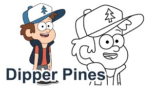 How to draw Dipper Pines Gravity Falls Disney - Como dibujar Gravity Falls