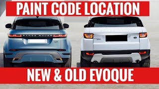 Where is the paint code on Evoque Range Rover? Find it fast! Mk 1 Mk 2 New & Old
