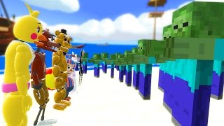 ANIMATRONICS vs ARMY OF MINECRAFT ZOMBIES! (Gmod FNAF Sandbox Funny Moments) Garry's Mod