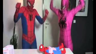 Человек-паук, замороженный Elsa & Spiderbaby! Розовый Девушка-паук, Baby Farts & Joker! Супергерой F