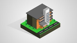 Isometric School Building - Corel Draw Tutorial