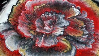 (129) Reverse spiral flower dip / Acrylic pouring technique