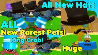 Update! Got King Crab! Got All New Rarest Legendary pets & Hats! New Hats - Bubble Gum Simulator