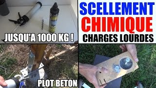 scellement chimique fixer pieds poteau acier béton parpaing creux pierre brique