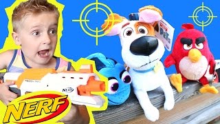 Angry Birds Toys & Secret Life of Pets Toys NERF BLASTERS Gun Shootout by KidCity