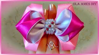 Бантик из ленты/DIY Hair Bow/Laço de fitas/Kanzashi/Ola ameS DIY