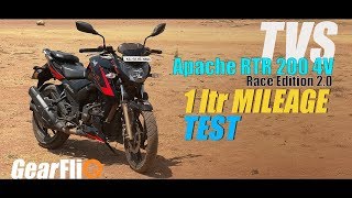 Apache RTR 200 4V Race Edition 2.0 - 1Ltr Mileage Test | GearFliQ