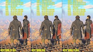 Assassin's Creed Syndicate GTX 1080 TI SLI Vs GTX 1080 SLI Vs GTX 980 TI SLI Frame Rate Comparison