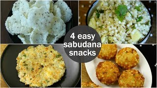 4 easy sabudana snacks recipes for fasting | healthy sago recipes | sabudana recipes for fast