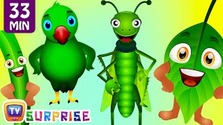 Learn GREEN Colour with Funny Egg Surprise & GREEN Song | ChuChuTV Surprise Eggs Colors for Kids