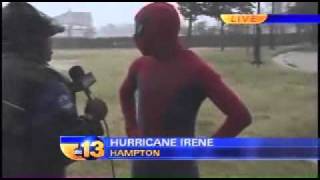 Spider-Man Takes Hurricane Irene Head On