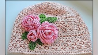 Вязаная панамка (шапочка) крючком на лето. Knitted hat tutorial.