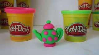 Как слепить из пластилина Плей До чайник. How to make a kettle  of Play-Doh (clay).