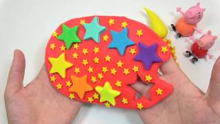 Play doh toys!!! - Make rainbow paint wonderful with play dough