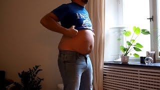 Young chub tries on tight clothes from college after gaining 80 pounds