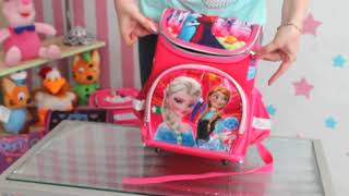 Детский школьный каркасный рюкзак Фроузен Frozen Анна и Эльза для девочек с ортопедической спинкой