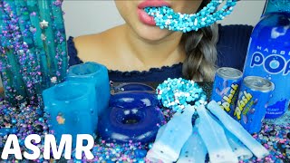 ASMR Galaxy Blue Jelly Noodle, Nik-L-Lip, Nerd Rope Candy, Blue Shoot Glass & Donuts Jello |N.E ASMR