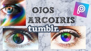 COMO HACER EFECTO DE OJO ARCOÍRIS TUMBLR (Tutorial PicsArt) | Azul Cos