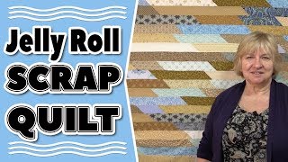 Scrappy Stash Jelly Roll Race Quilt Variation