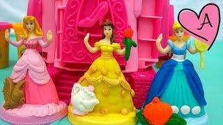 Plastilina Play Doh juego de vestir Princesas Disney!!! Jugando muñecas y juguetes con Andre
