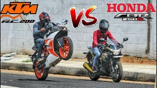 2018 KTM RC 200 vs HONDA CBR 250 | DRAG RACE