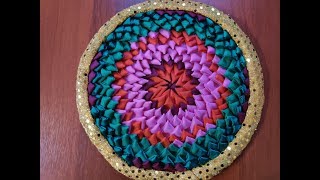 Коврик лоскутный из треугольников.