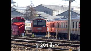 長野総合車両センターで解体を待つ車両たち