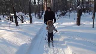 Как научить ребенка кататься на лыжах? Ребенок в 3 года первый раз на лыжах