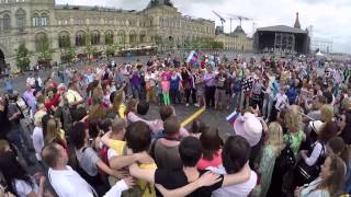 Флешмоб на Красной площади Гимн России