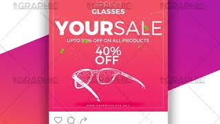 Glasses - Social Media Animated PSD Template for Instagram