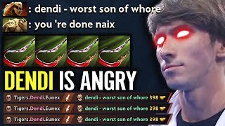7.21 DENDI PUDGE IS BACK! Support Mode vs Hater Naix IMBA Hook 99% IQ Dota 2