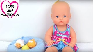 Видео с куклой Пупсик игрушки для девочек купаем в ванне Nenuco Baby doll