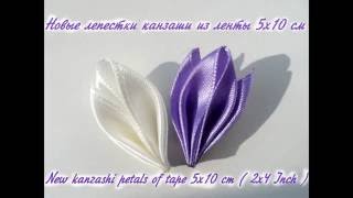 Новые лепестки канзаши из атласной ленты 5х10см\ New kanzashi petals of tape 5x10 cm ( 2x4 Inch )
