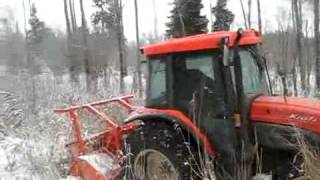 Agrimaster wood mulcher AWPS KIOTI tractor Ferrus Latvia winter time www.ferrus.lv