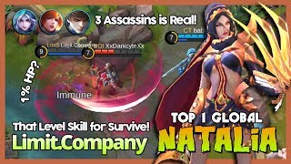 Perfect Survive Skill Limit.Company Ranked 1 Global Natalia "Your Carry Can't Farm?" ~ MLBB