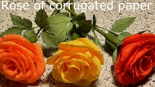 Rose of corrugated paper РОЗА из ГОФРИРОВАННОЙ бумаги  Мастер класс