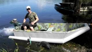 Самодельная лодка из метала испытания с мотором!