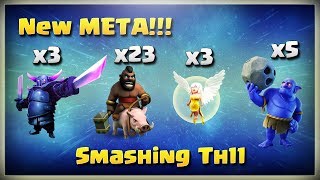 New Meta: 3 Pekka+3 Healer+23 Hogs+5 Bowlers | TH11 War Strategy #180 | COC 2018 |