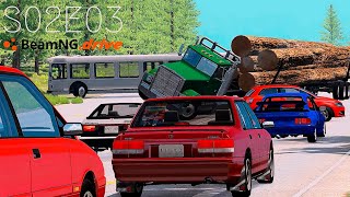 Beamng Drive Movie: Epic Freeway Chase (+Sound Effects) |Part 13| - S02E03
