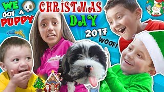CHRISTMAS DAY TEARS of JOY! ? NEW PUPPY! FUNnel Fam Holiday Vlog