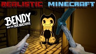 REALISTIC MINECRAFT - STEVE GOES TO BENDY AND THE INK MACHINE - MINECRAFT PORTAL TO BENDY