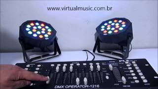 Canhao Refletor 18 Leds Rgb Dmx - www.virtualmusic.com.br