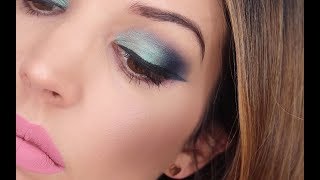 MAQUILLAJE VERDE TURQUESA