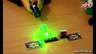 Мощный зеленый лазер BOB Laser BGP-0018, фокусируемый - поджигаем спички