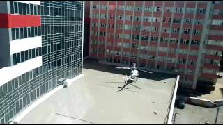 Учения по посадке вертолета на стилобат городской больницы №4 г.Сочи